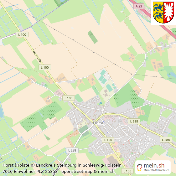Horst (Holstein) Landkreis Steinburg Lageplan © Openstreetmap Contributors Horst (Holstein) Große Landstadt Lageplan